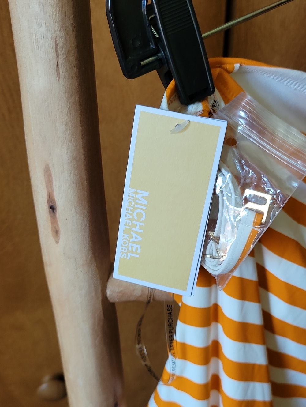 Michael Kors Striped One-Piece Swimsuit in Orange and White - Picture 6 of 6
